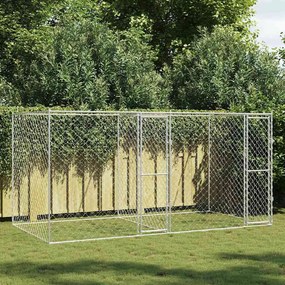 vidaXL Κλουβί σκύλου Ασημί 400 x 200 x 200 εκ. Επικαλυμμένος Χάλυβας
