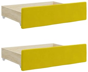 vidaXL Καναπές Κρεβάτι Συρόμεν. Κίτρινος 100x200εκ Βελούδινος Συρτάρια