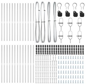 vidaXL Στύλος Περιφράξεων 26 pcs Ασημί 3.2 x 3.2 x 150 εκ Ατσάλι