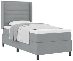vidaXL Κρεβάτι με Στρώμα  Ανοιχτό Γκρι 90x190 εκ. Υφάσματος