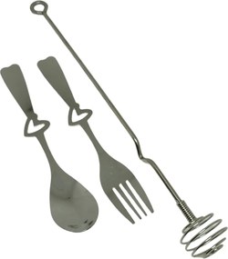 Σετ Mini Κουτάλι, Πιρούνι και Αναδευτήρας 3τμχ