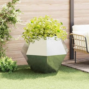 vidaXL Γλάστρα Ασημί 100 x 100 x 80 εκ Επικαλυμμένος Χάλυβας
