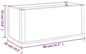 Ζαρντινιέρα Κήπου Σκούρο Γκρι 80x36x35 εκ. Πολυπροπυλένιο - Γκρι