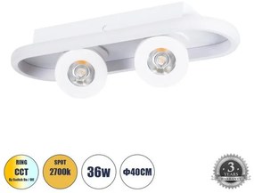 Φωτιστικό Οροφής LED CCT Κινούμενα Σποτ 36W Αλουμίνιο NESPO Globostar -61213-Λευκό 61213