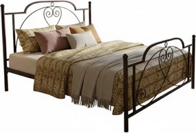 Κρεβάτι Έλλη-90x190-Καφέ Σφυρίλατο-Με ποδαρικό