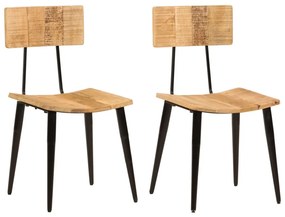 Καρέκλες Τραπεζαρίας 2 τεμ. 44 x 40 x 80 εκ. Μασίφ Ξύλο Μάνγκο