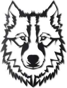 Decorative Metal Wall Accessory Wolf v11 Black