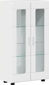vidaXL Πλαϊνό γραφείο FLORIN Υψηλής γυαλάδας λευκό 55,5 x 29 x 100 εκ