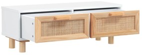 vidaXL Τραπεζάκι Σαλονιού Λευκό 80x40x30 εκ. Επεξ. Ξύλο &amp; Μασίφ Πεύκο