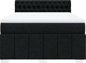 vidaXL Κρεβάτι Boxspring με Στρώμα Μαύρο 140x200 εκ. Υφασμάτινο