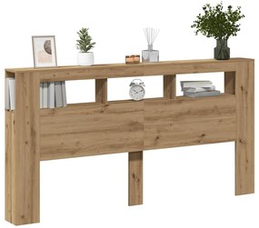 vidaXL LED κεφαλάρι Artisan Oak 200x18,5x103,5 cm Κατασκευασμένο ξύλο