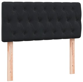 vidaXL Κρεβάτι Boxspring με Στρώμα &amp; LED Μαύρο 90x210 εκ. Βελούδινο