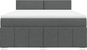 vidaXL Κρεβάτι Boxspring με Στρώμα Σκούρο Γκρι 180x200 εκ Υφασμάτιν
