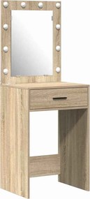 vidaXL Σετ Τραπέζι Ντυσίματος με LED με συρτάρι 2 pcs Δρύς Sonoma