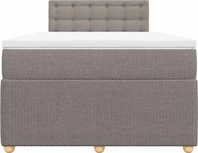 vidaXL Κρεβάτι Boxspring με Στρώμα Taupe 120x200 εκ. Υφασμάτινο