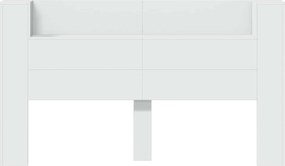 vidaXL Κεφαλάρι Ντουλάπι με LED με ράφι Λευκό 180 x 16,5 x 103,5 cm