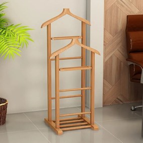 Megapap Επιδαπέδια Κρεμάστρα Beta Ii Ξύλινη Φυσικό 48x35x120εκ.