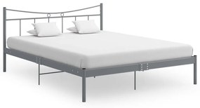 vidaXL Πλαίσιο Κρεβατιού Γκρι 140 x 200 εκ. Μέταλλο
