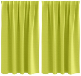 vidaXL Κουρτίνες με κουρτίνες 2 pcs Λαχανί 140 x 140 cm Πολυεστέρας