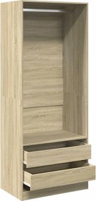vidaXL Ντουλάπα Χρώμα Sonoma Δρυς 80x50x200 εκ. από Επεξ. Ξύλο