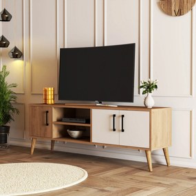 Έπιπλο Τηλεόρασης Δρυς / Λευκό DRAAFAS 150x34x52