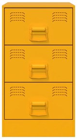 vidaXL Κομοδίνο Μουσταρδί 34,5 x 39 x 62 εκ. από Χάλυβα