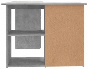 vidaXL Γραφείο Γωνιακό Γκρι Σκυροδέματος 145x100x76 εκ. Επεξ. Ξύλο