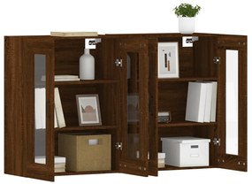 vidaXL Ντουλάπια Τοίχου 2 τεμ. Καφέ Δρυς από Επεξεργασμένο Ξύλο