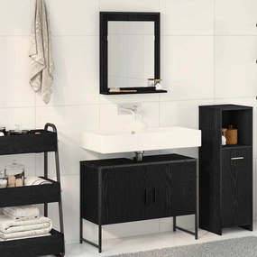 vidaXL Σετ Επίπλων Μπάνιου με αποθήκευση 2 pcs Μαύρο 80 x 33 x 60 εκ