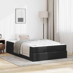 vidaXL Σκελετός κρεβατιού με στρώμα Άλλο 2 pcs Μαύρο PVC