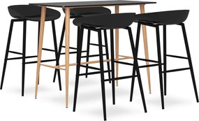 vidaXL Σετ Επίπλων Μπαρ 5 Τεμαχίων Μαύρο