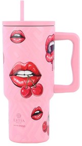 ESTIA ΘΕΡΜΟΣ STRAW TUMBLER XL SAVE THE AEGEAN 900ml BLUSH POP