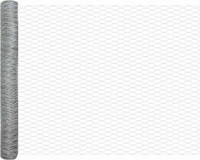 vidaXL Εξαγωνική Περίφραξη με Βάση Σκυροδέματος 100 x 0,8 μ Ασημί