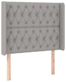 Κεφαλάρι Κρεβατιού LED Ανοιχτό Γκρι 93x16x118/128εκ. Υφασμάτινο 3124366