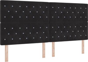 vidaXL LED κεφαλάρι Μαύρο Βελούδο