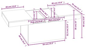 ΤΡΑΠΕΖΑΚΙ ΣΑΛΟΝΙΟΥ ΛΕΥΚΟ 80 X 55 X 40 ΕΚ. ΑΠΟ ΕΠΕΞΕΡΓ. ΞΥΛΟ 840863