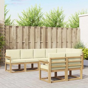vidaXL Σειρά Καναπέ Εξωτερικού 8 pcs Λευκό και Κρεμ Πολυεστέρας