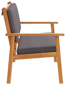 vidaXL Παγκάκι κήπου με μαξιλάρι Ανθρακί Στερεό Ξύλο Ακακίας