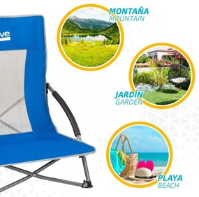 Καρέκλα στην παραλία Aktive Μπλε 50 x 67 x 51 cm (4 Μονάδες)