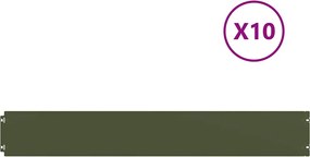 vidaXL Περιφράξεις γκαζόν 10 τεμάχια Ελαιοπράσινο 15x103 cm