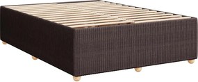 vidaXL Κρεβάτι Boxspring με Στρώμα Σκούρο Καφέ 160x200 εκ Υφασμάτινο