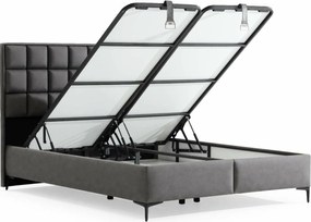 Double Bed Base &amp; Headboard Abella 160 x 200 - Grey Grey