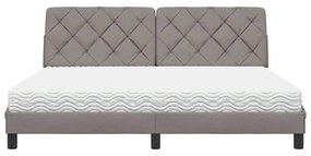 vidaXL Κρεβάτι Taupe 180x200 εκ. Υφασμάτινο