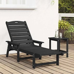 vidaXL Μαύρη Ξαπλώστρα 53x162x98.5 εκ HDPE