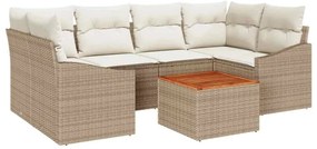 vidaXL Σετ Καναπέ Κήπου 7 pcs Beige, λευκό