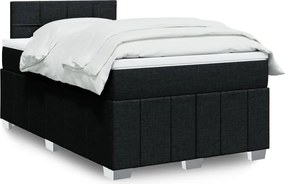 vidaXL Κρεβάτι Boxspring με Στρώμα Μαύρο 120x200 εκ. Υφασμάτινο