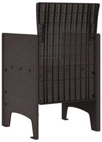 vidaXL Καρέκλα Κήπου 2 pcs Καφέ 53 x 49 x 85 εκ. PP