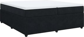vidaXL Κρεβάτι Boxspring με Στρώμα Μαύρο 200x200 εκ. Βελούδινο