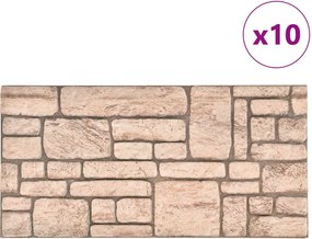 vidaXL Πάνελ τοίχου 10 pcs Μπεζ 100 x 50 cm Αφρός EPS
