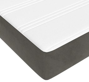 Στρώμα με Pocket Springs Σκούρο Γκρι 160x220x20 εκ. Βελούδινο - Γκρι